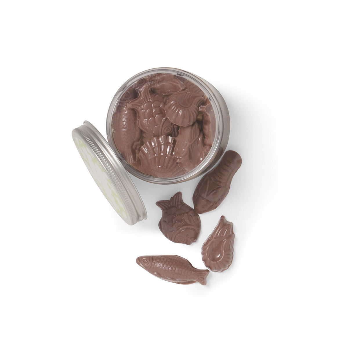 Easter chocolate, 1 jar of milk chocolate figures. High-end gourmet chocolate.
