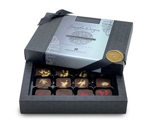 Superior Selection, Single Origin, Dark Chocolate Fruit Ganaches Gift Box - Personalised 12 Box