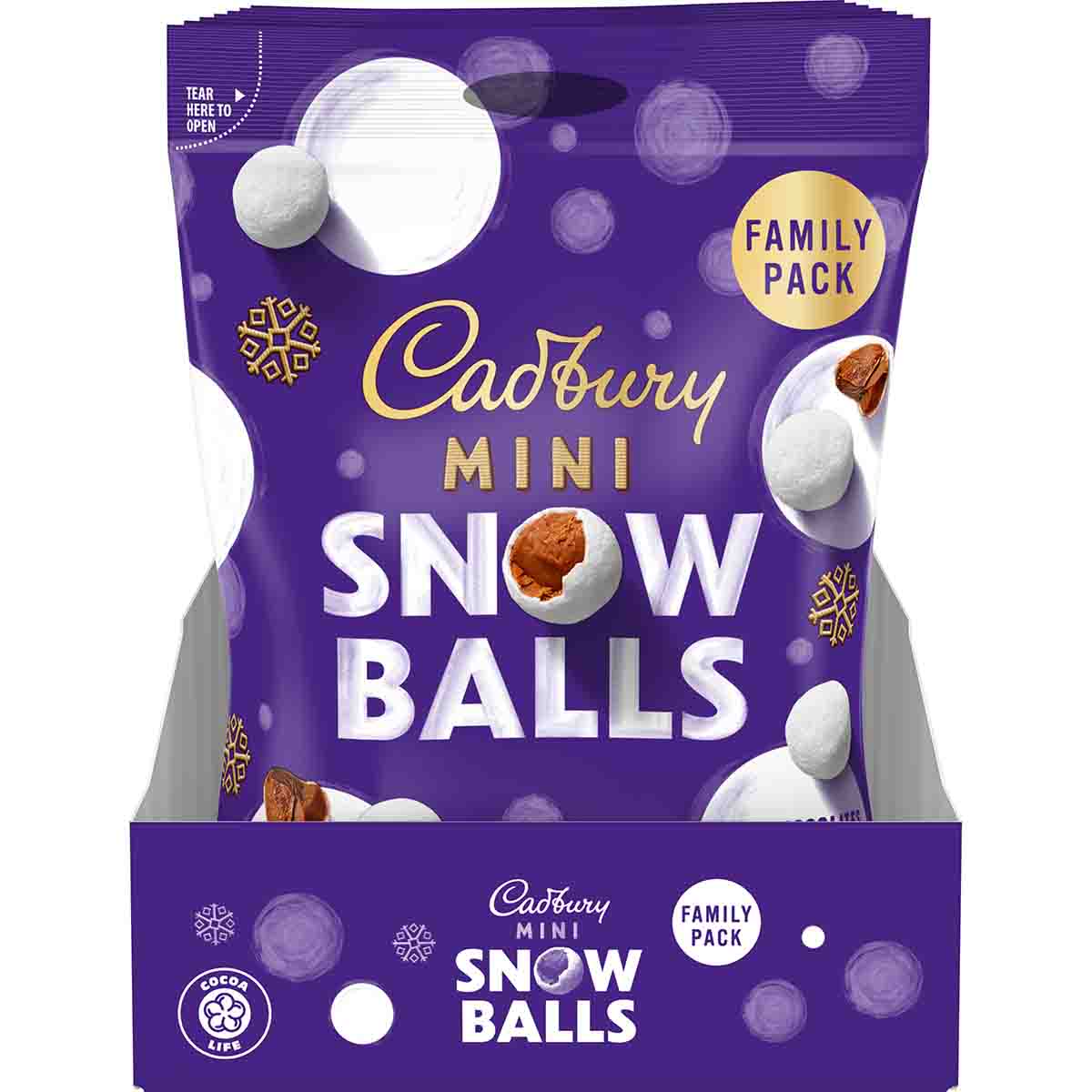 Cadbury Mini Snow Balls Chocolate Family Sharing Bag 296g (Box of 7) - Chocolate Gifts Heaven
