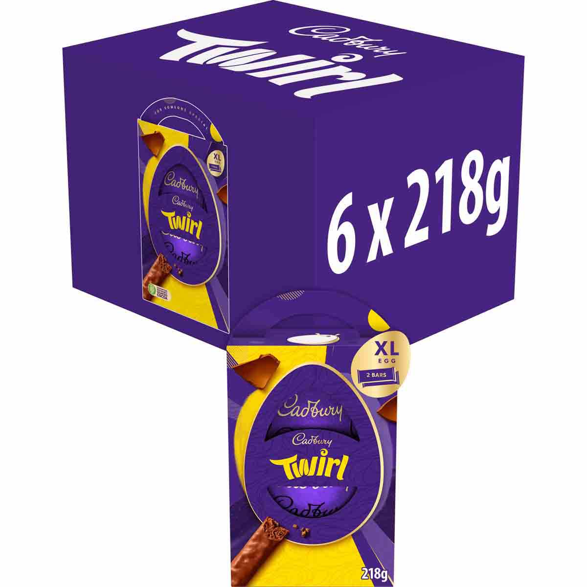 Cadbury Twirl Easter Egg XL 218g (Box of 6)