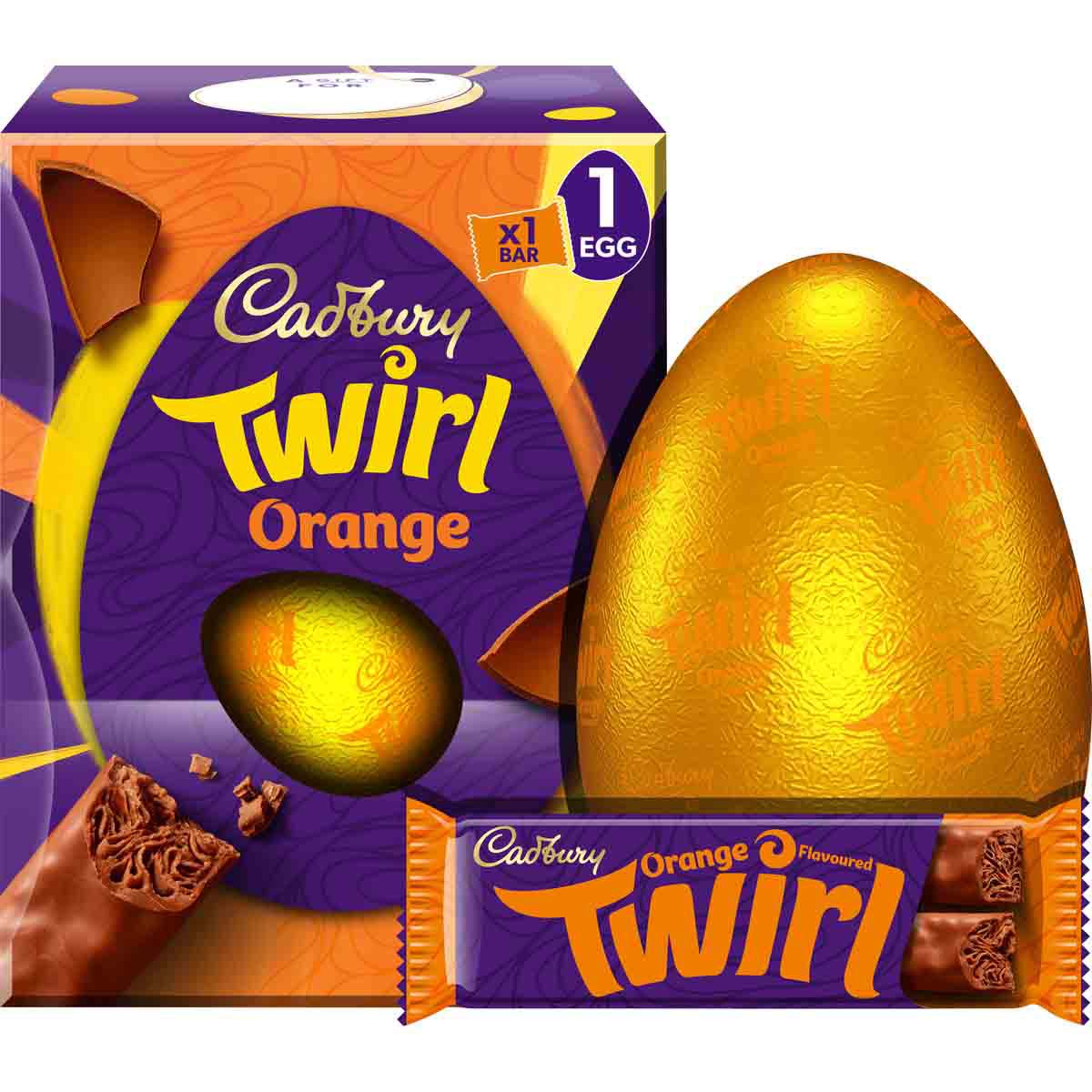 Cadbury Orange Twirl Chocolate Easter Egg (198g) - Chocolate Gifts Heaven