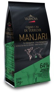 Valrhona Manjari, 64% dark chocolate chips - 250g bag - Chocolate Gifts Heaven