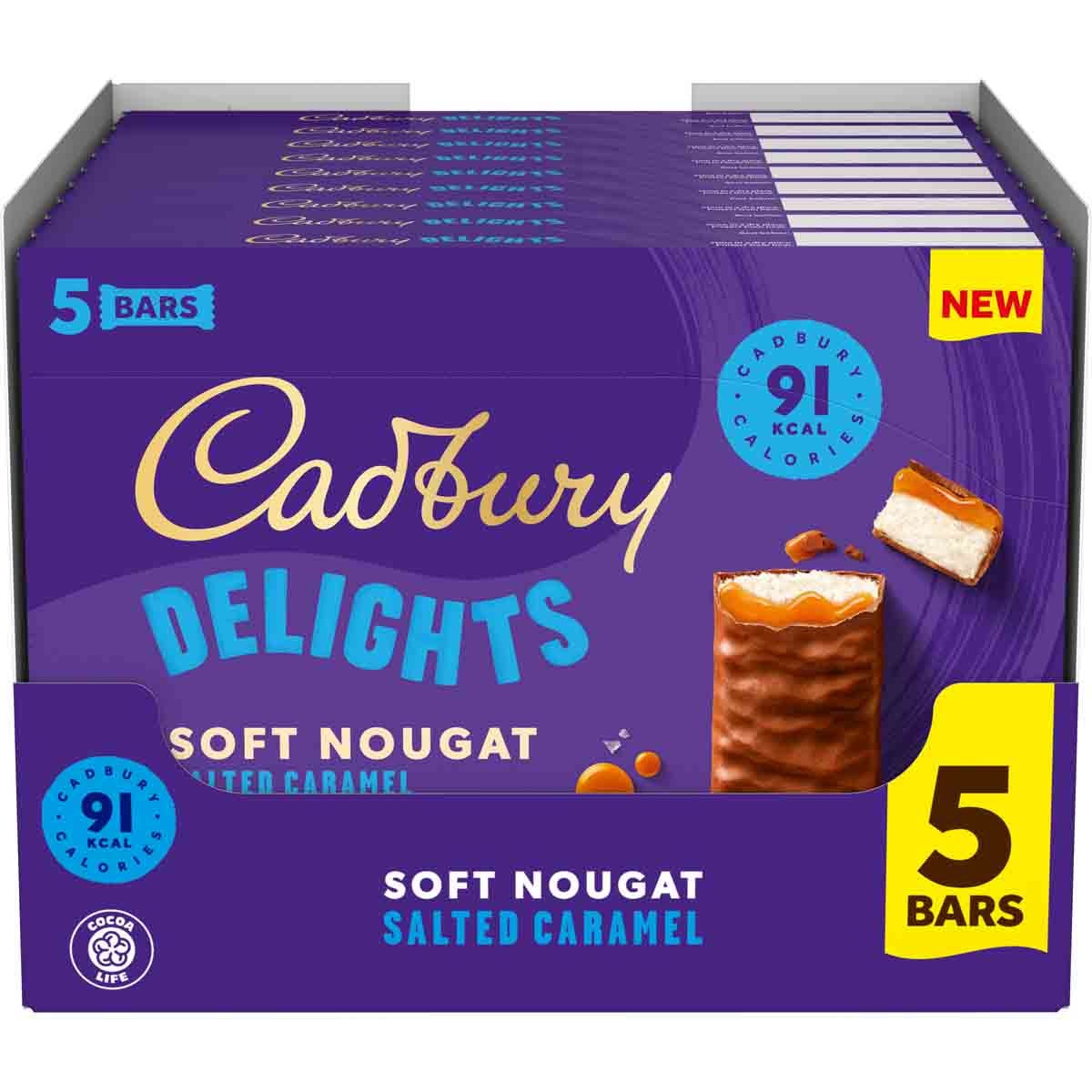 Cadbury Delights Soft Nougat Salted Caramel (Box of 9) - Chocolate Gifts Heaven