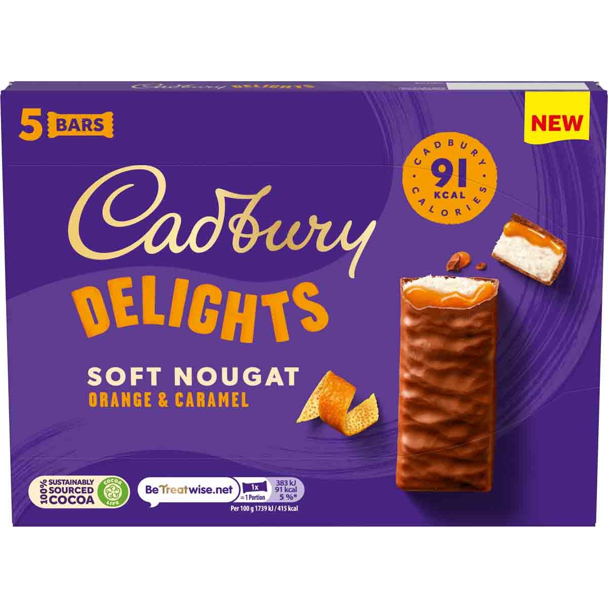 Cadbury Delights Soft Nougat Orange & Caramel - Chocolate Gifts Heaven