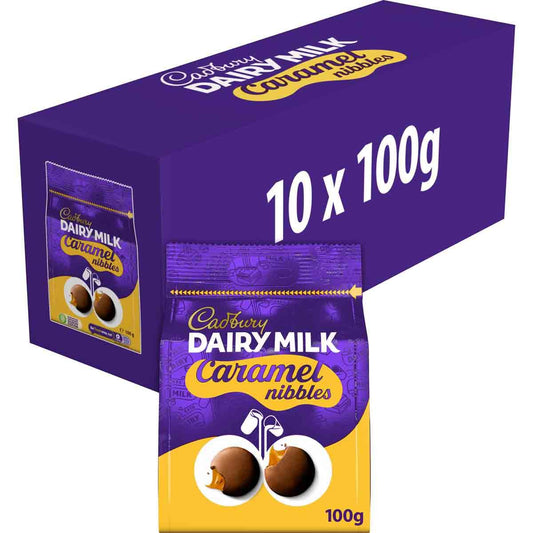 Dairy Milk Caramel Nibbles Chocolate Bag 100g (Box of 10)