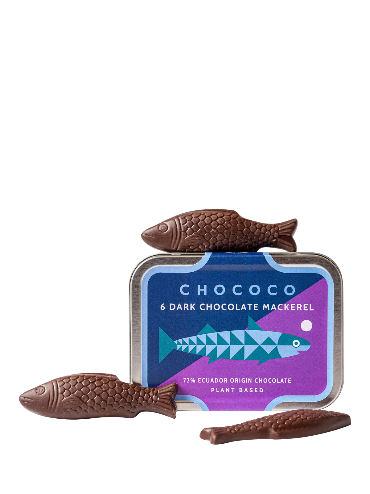 Chococo 72% Ecuador Dark Chocolate Mackerel, 65g