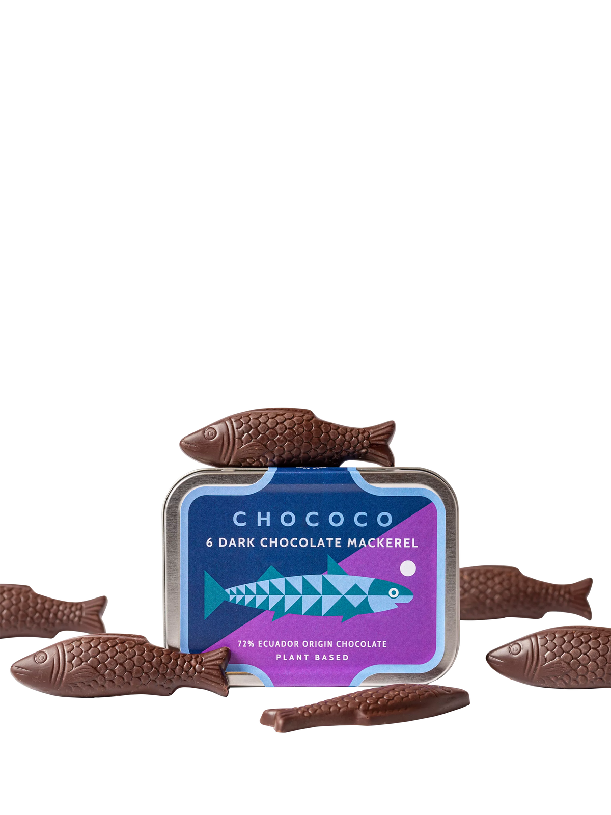Chococo 72% Ecuador Dark Chocolate Mackerel, 65g