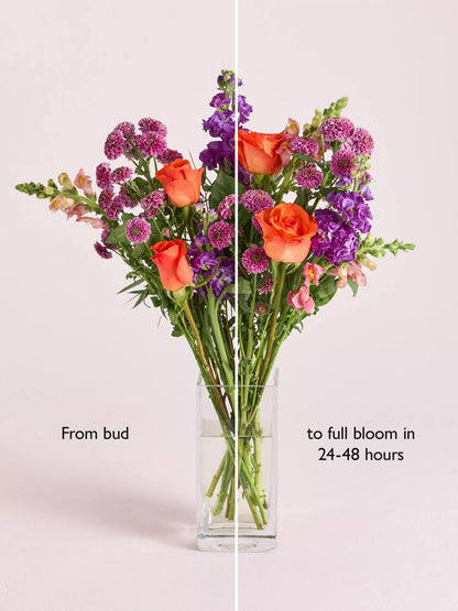 Brights & Beautiful Mixed Hand Tied Bouquet & Birthday Chocolates