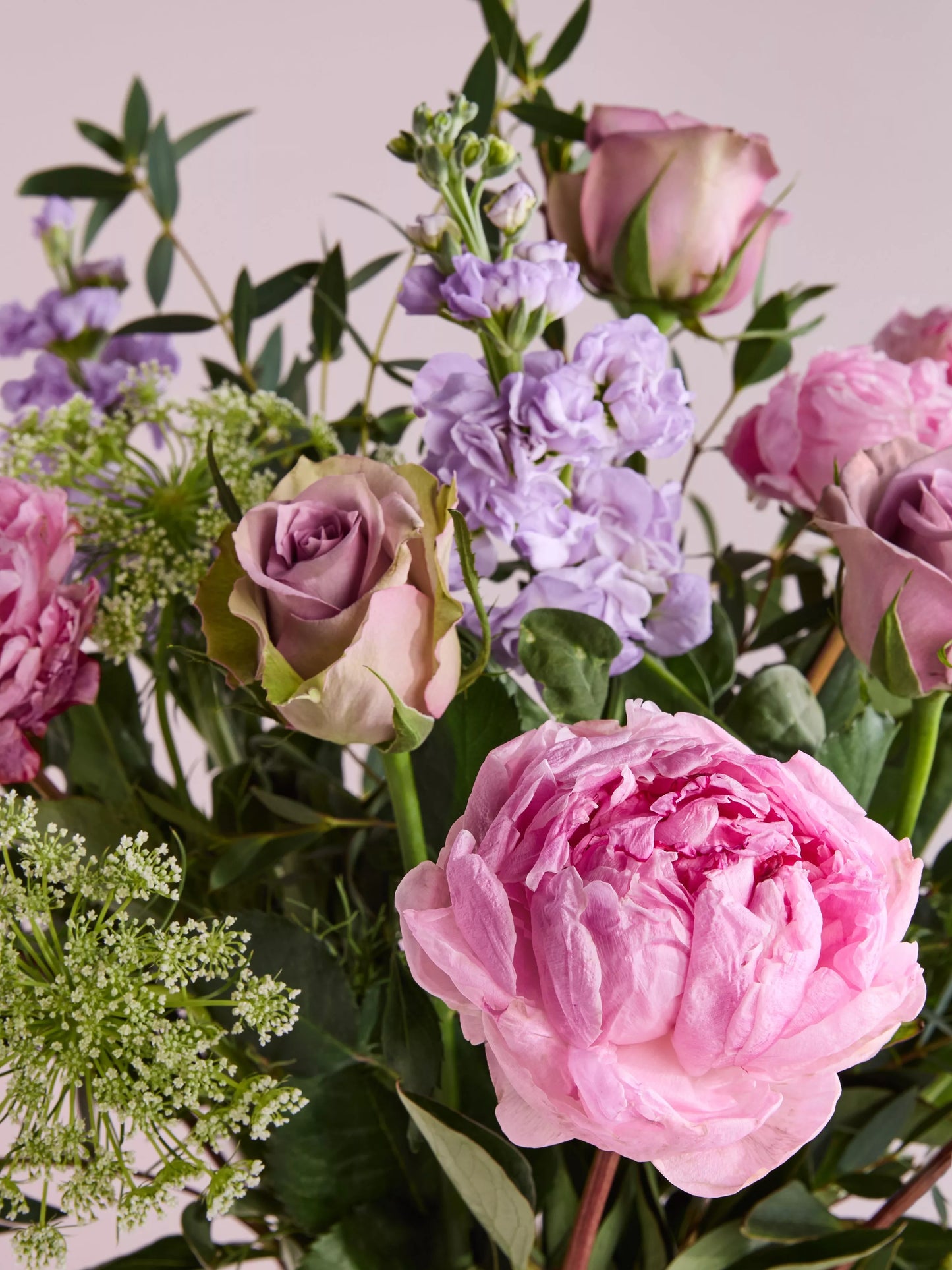 Mixed Peony Hand Tied Bouquet & Chocolates