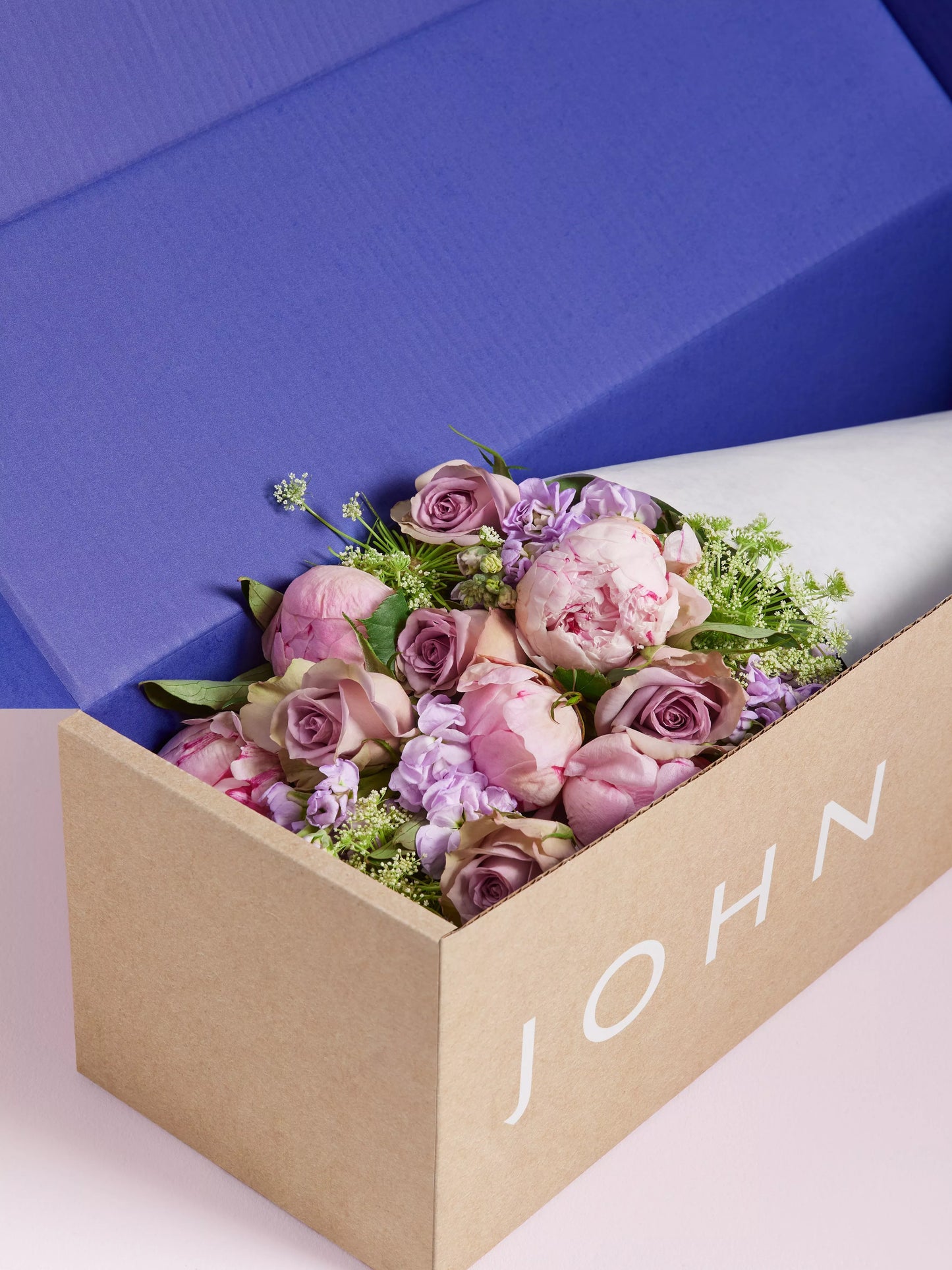 Mixed Peony Hand Tied Bouquet & Chocolates