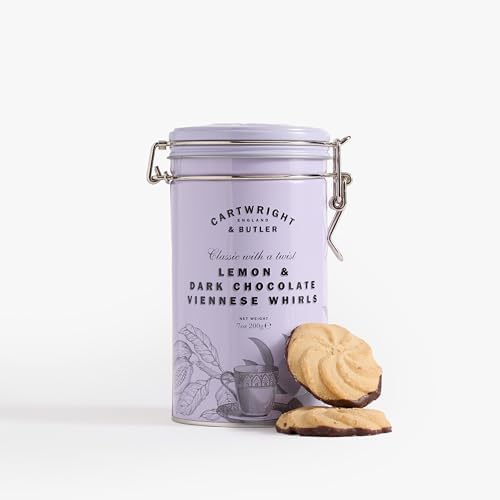 Cartwright and Butler Lemon & Dark Chocolate Viennese Whirls Tin 200g