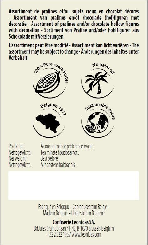 Leonidas Gianduja 24 x Pure hazelnut praline chocolates wrapped in gold foil 280g