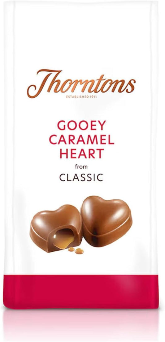 Thornton - Classic Gooey Caramel Heart Chocolate Bag 93g - Christmas, Easter, Valentines, Mothers Day, Gift