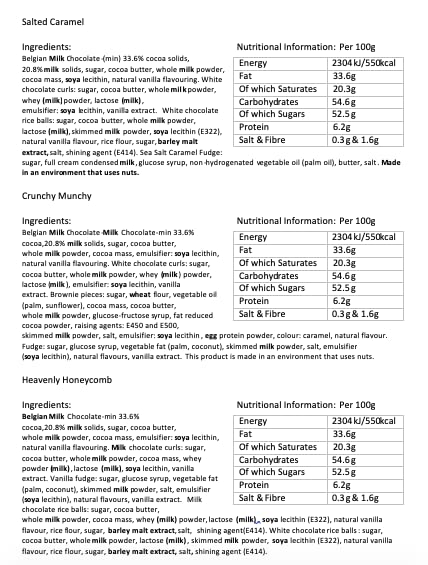 Gourmet Chocolate Pizza Slices Selection Gift Box - Three Individual Slices - Salted Caramel, Crunchy Munchy & Heavenly Honeycomb - Hamper Exclusive To Burmont's - Chocolate Gifts Heaven