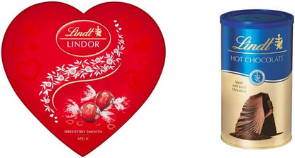 Lindt Heart Milk Chocolate Truffles Box and Hot Chocolate - Chocolate Gifts Heaven