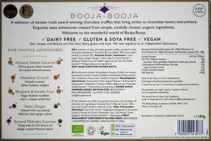 Booja - Booja, the Award-Winning Selection Vegan Chocolate Truffles 184g - Chocolate Gifts Heaven