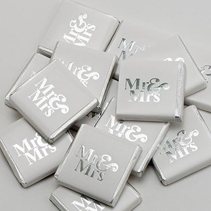 Italian Options Silver Mr & Mrs Wedding Chocolate Neapolitans (100 Chocolates)