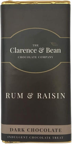 Clarence and Bean Rum and Raisin Dark Chocolate Bar