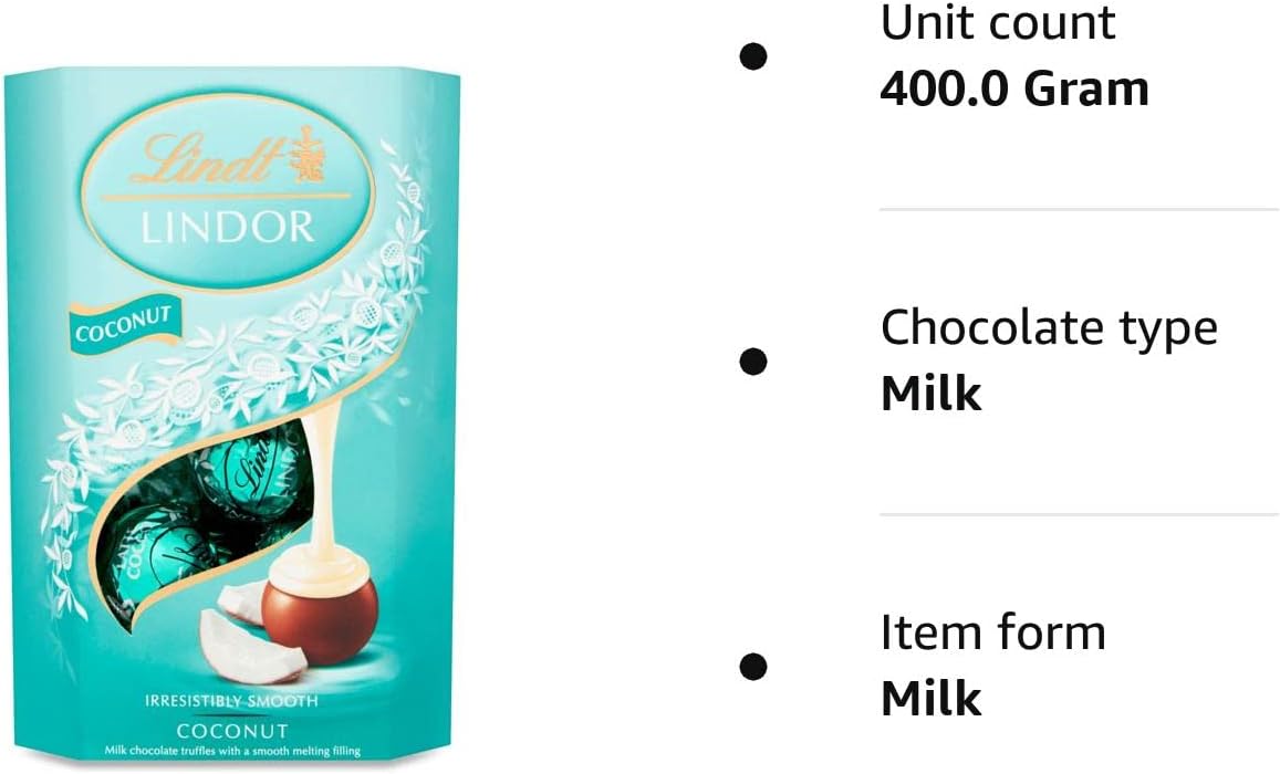 Lindt Lindor Coconut Milk Chocolate Truffles (200g) - Pack of 2 - Chocolate Gifts Heaven