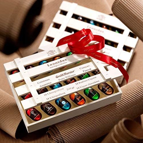 Leonidas Pure Dark Belgian Chocolate Liquors Crate, 18 pieces Assorted Liquors