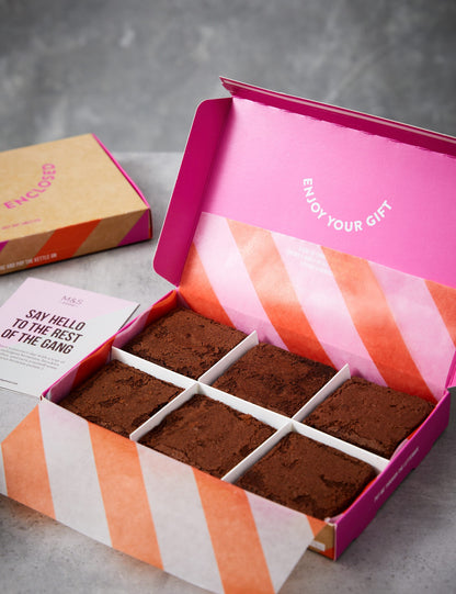 6 Indulgent Chocolate Brownies Letterbox Gift - Chocolate Gifts Heaven