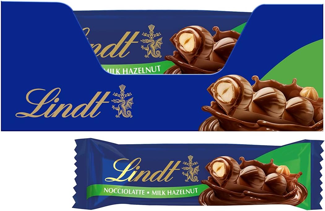 Lindt Milk Chocolate and Hazelnut Nocciolatte Bars, 35 g, Pack of 18 - Chocolate Gifts Heaven