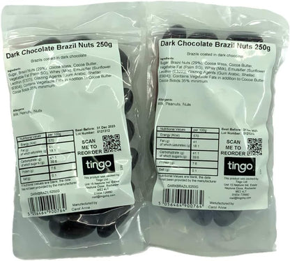 Plain Chocolate Covered Brazil Nuts 500 gram bag (1/2 kilo) - Chocolate Gifts Heaven