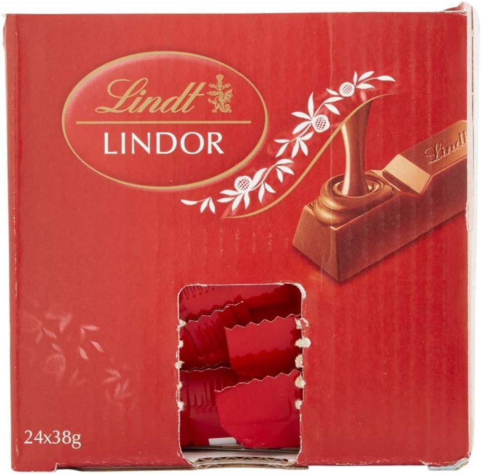 Lindt LINDOR Milk Chocolate Bars 38 g (Pack Of 24) - Chocolate Gifts Heaven