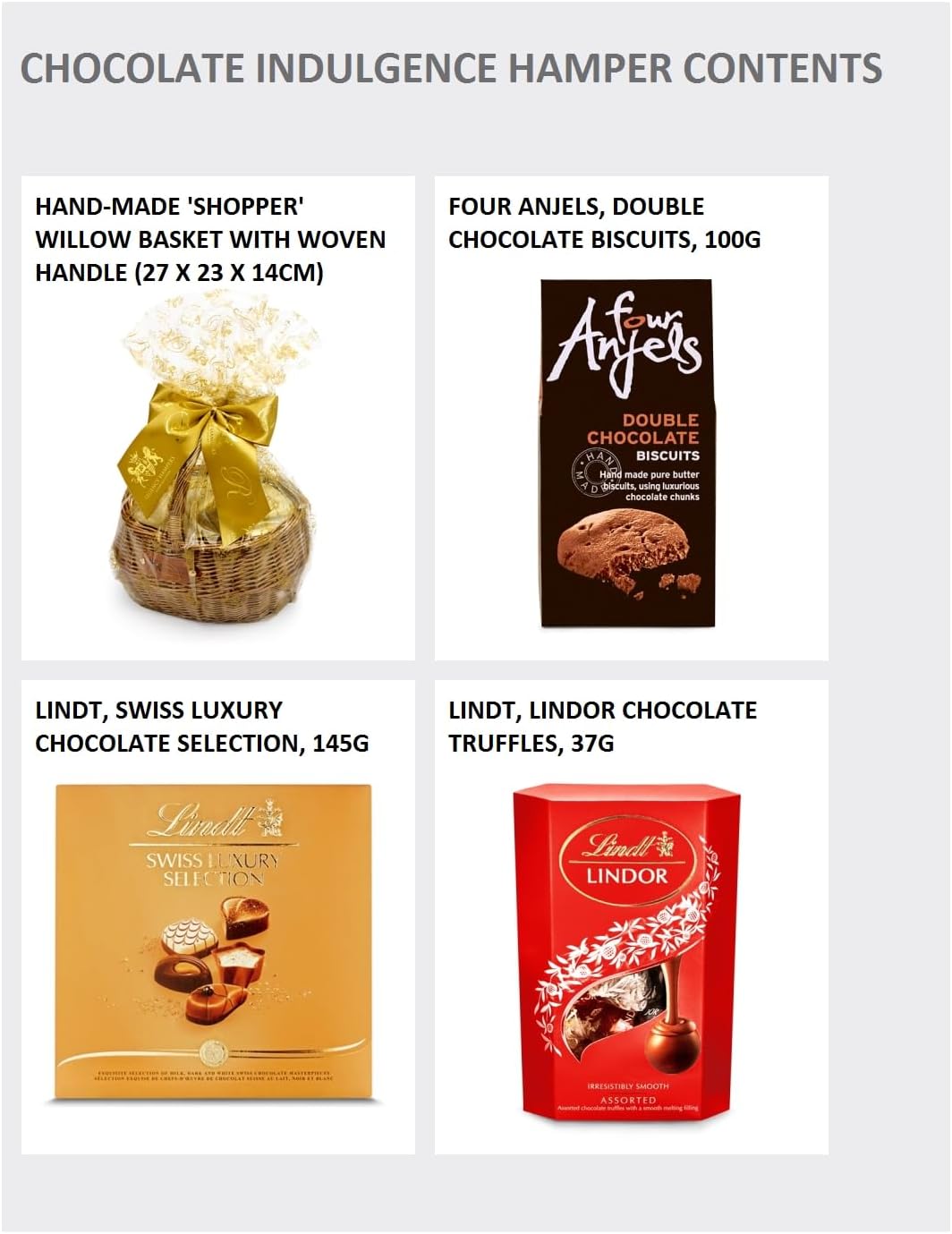 Artisanal Chocolate Gift Set - Chocolate Hamper with Luxury Confections, Double Choc Biscuits, Swiss Praline Selection - Sweet Gifts for Mum, Wife, Girlfriend or Sister.