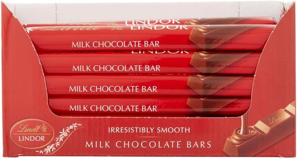 Lindt LINDOR Milk Chocolate Bars 38 g (Pack Of 24) - Chocolate Gifts Heaven