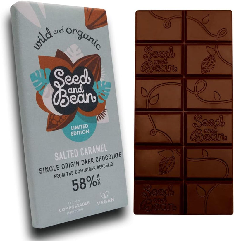 Seed and Bean Limited Edition Organic Salted Caramel Dark Chocolate Bar