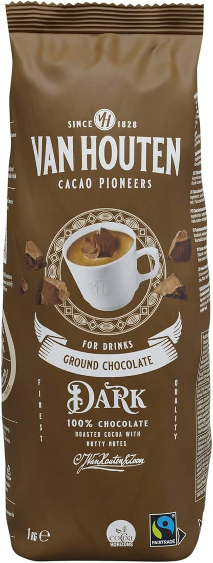 Van Houten Dark Ground Chocolate 1kg