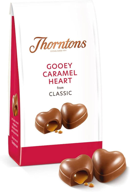 Thornton - Classic Gooey Caramel Heart Chocolate Bag 93g - Christmas, Easter, Valentines, Mothers Day, Gift