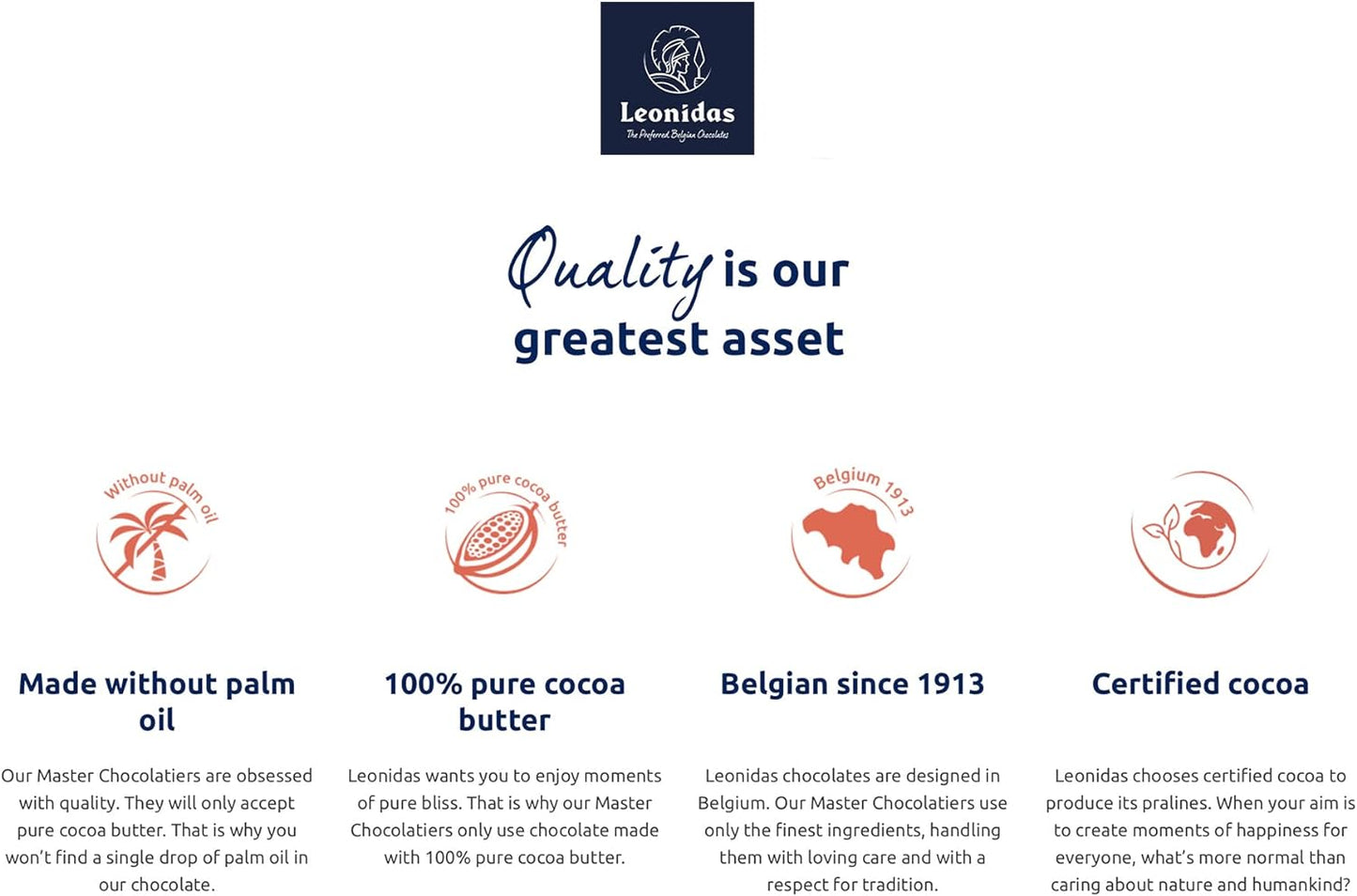 Leonidas Belgian Chocolates: General Assortment Blue Box 16 pc, 245g (Approx) - Chocolate Gifts Heaven