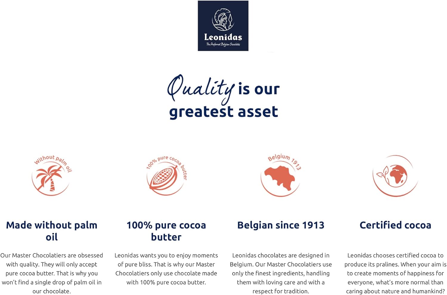 Leonidas Belgian Chocolates: General Assortment Blue Box 16 pc, 245g (Approx) - Chocolate Gifts Heaven