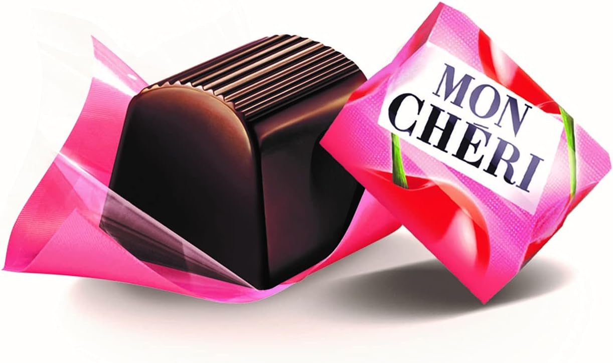 Ferrero Mon Chéri Pralines, Chocolate Hamper Valentine's Day Gift Box, Fine Dark Chocolate with Whole Cherry in Liqueur Centre, Pack of 30 (315g)