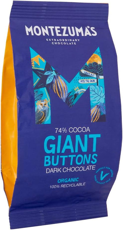 Montezuma's 74% Cocoa, Giant Dark Chocolate Buttons - Chocolate Gifts Heaven