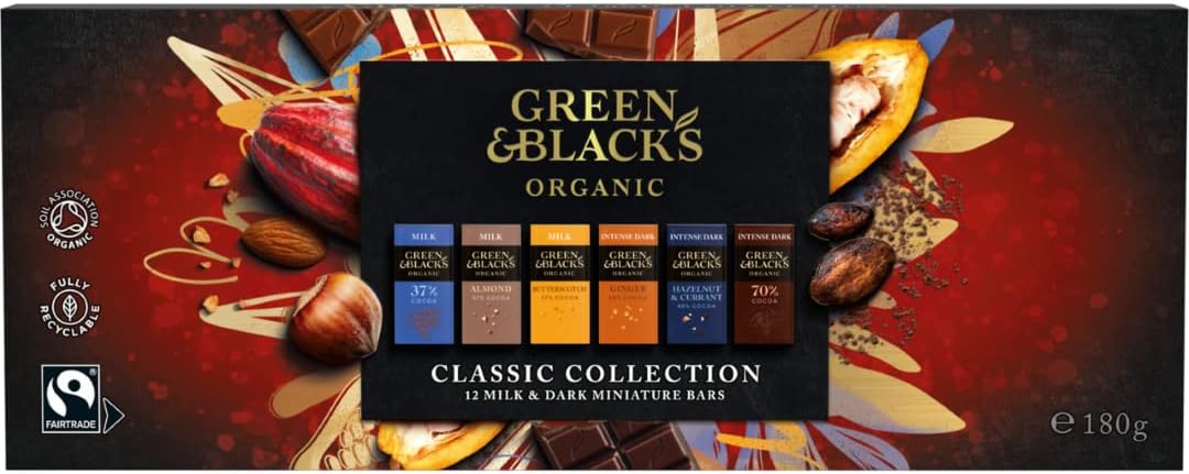 Green & Black's Organic Classic Milk & Dark Miniature Chocolate Gift Collection 180g - Chocolate Gifts Heaven