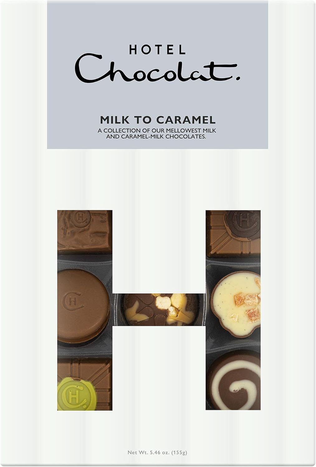 Milk To Caramel H-Box - 14 Of Our Finest Milk and Caramel-Milk Chocolates, 155g - Chocolate Gifts For Birthday, Thank You, Congratulations, Anniversary - Gifts For Her And Him - Chocolate Gifts Heaven
