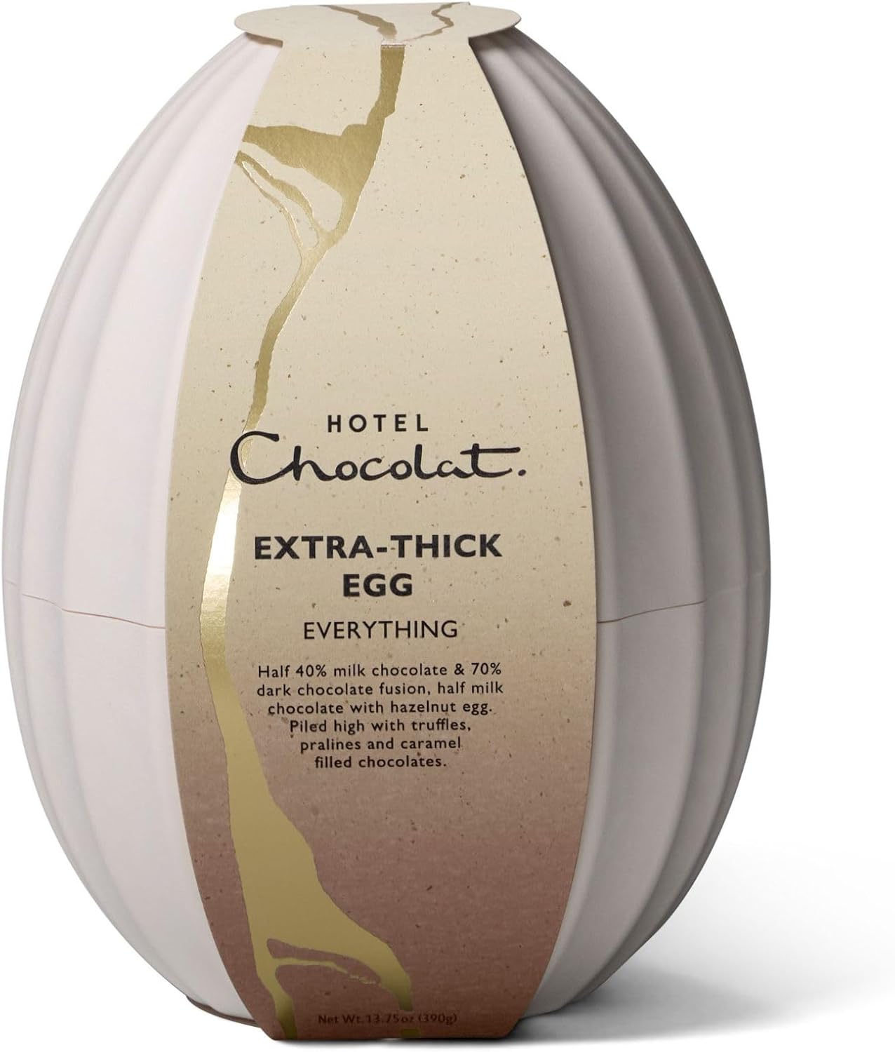Hotel Chocolat Everything Extra-Thick Easter Egg, 390g - Thick Chocolate Shell - Filled With Truffles, Pralines & Caramels - Easter Chocolate Eggs & Gifts
