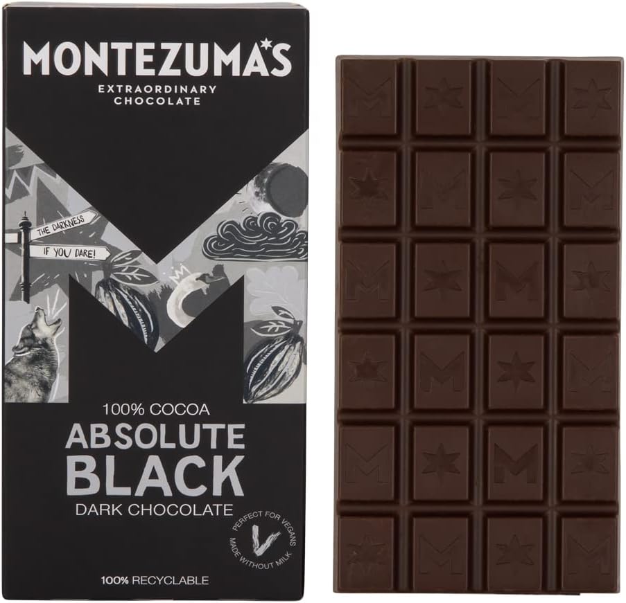 Montezuma's Absolute Black, 100% Cocoa, Dark Chocolate - Chocolate Gifts Heaven