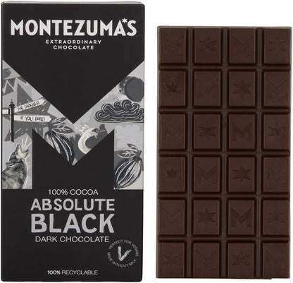 Montezuma's Absolute Black, 100% Cocoa, Dark Chocolate - Chocolate Gifts Heaven