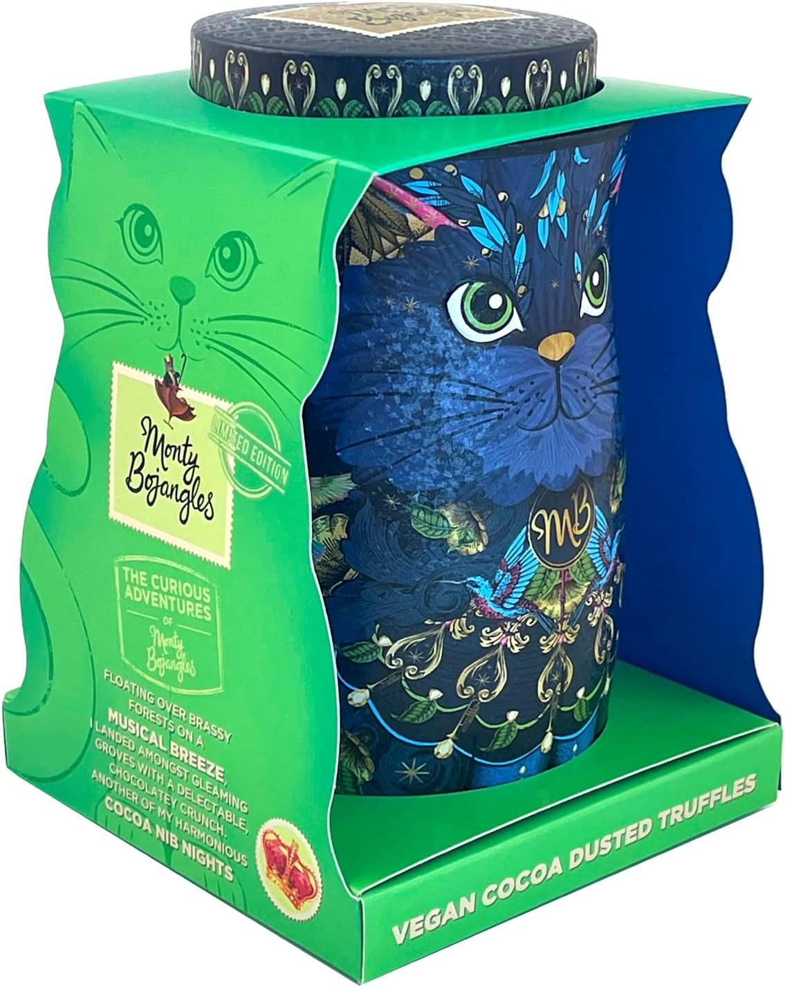 Monty Bojangles Cocoa Nib Nights Cat Tin - Chocolate Gifts Heaven