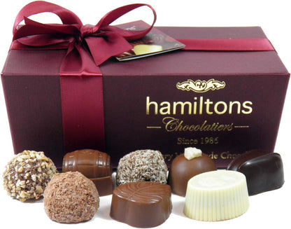 Hamiltons Burgundy Luxury Belgian Ballotin 24 Handmade Chocolates Gift Box