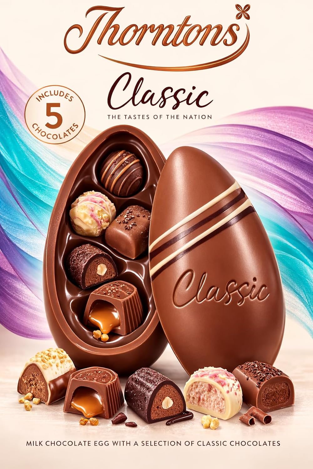Thorntons Classic Milk Chocolate Egg 150G Perfect For Easter Egg Hunt School Offices Favourites Easter Gifts for Kids, Adults, Men & Women