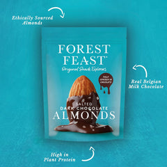 FOREST FEAST Salted Dark Chocolate Almonds 12 x 40g