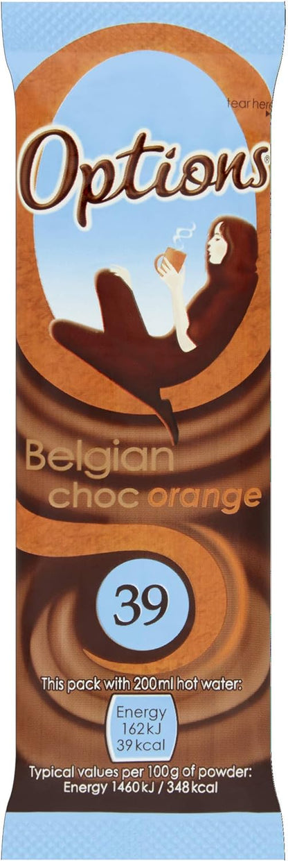 Options Orange Hot Chocolate Sachet (Pack of 30 x 11 g) - Chocolate Gifts Heaven