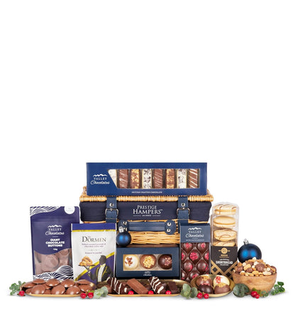 Christmas Chocolate Chest - Assorted Chocolates in Wicker Gift Basket