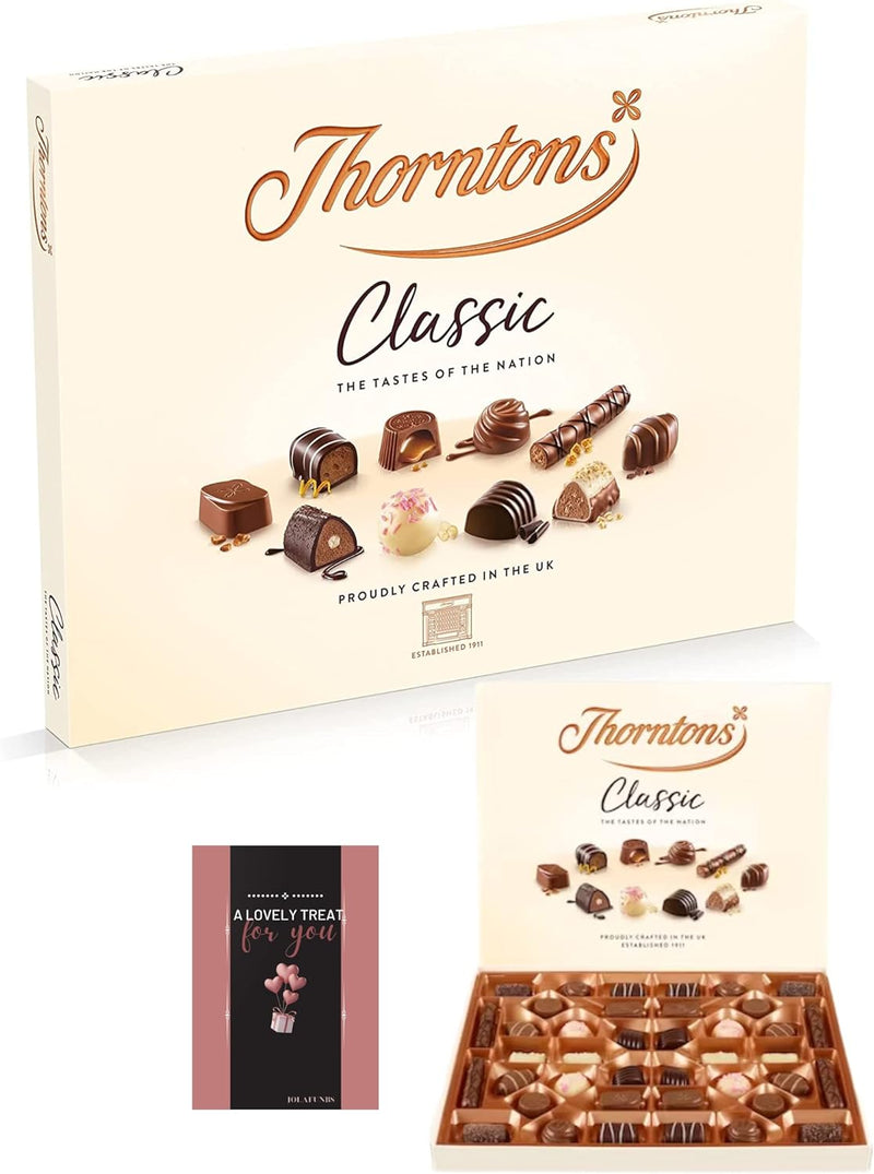 Thorntons Chocolates Gift Box 449g With Lovely Cards -For Birthday, Christmas, Valentines, Mothers Day, Fathers Day & More Perfect For Thorntons Chocolates Lover