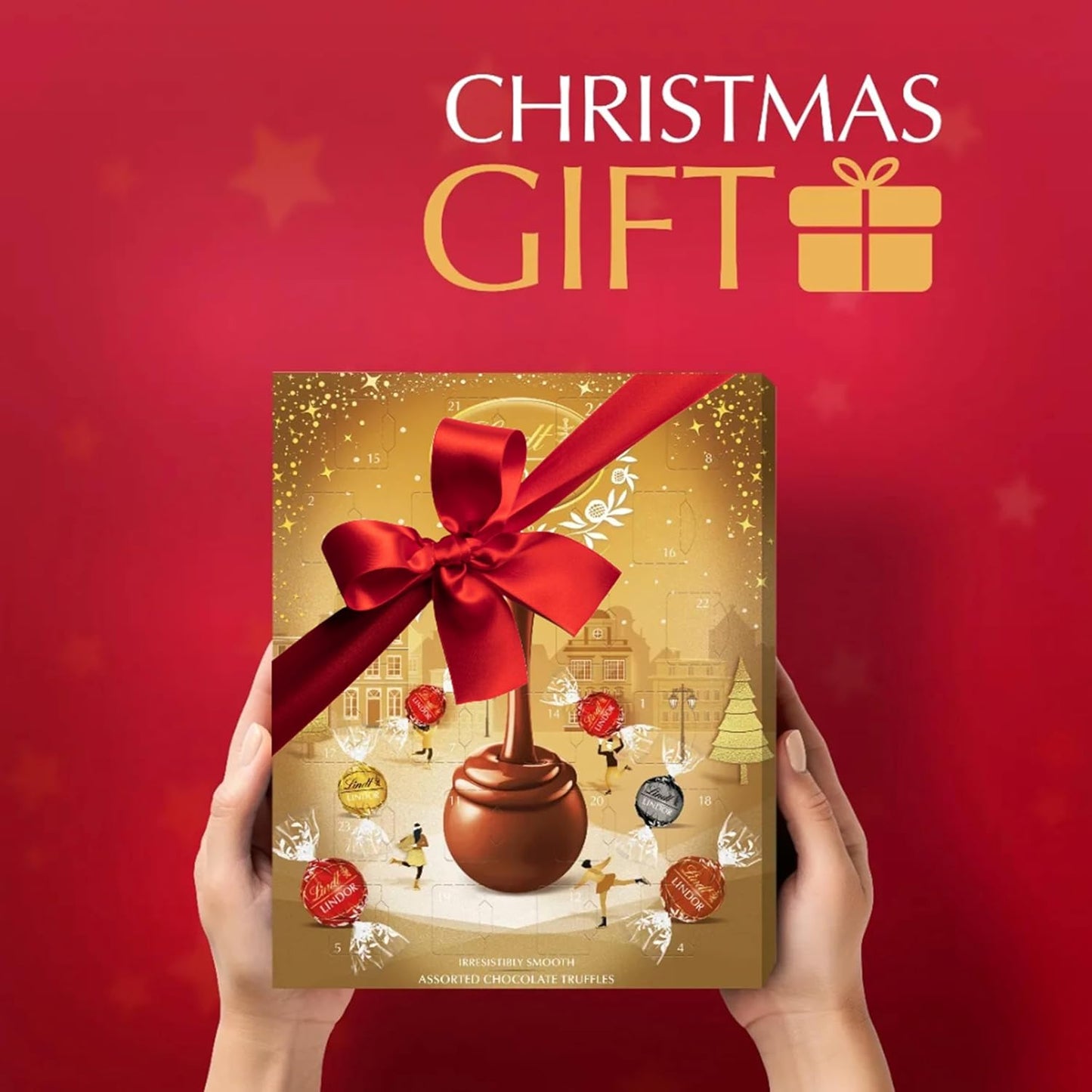 Assorted Lindt Chocolates Advent Calendar 2025 - Luxury Golden 24 Days Christmas Countdown